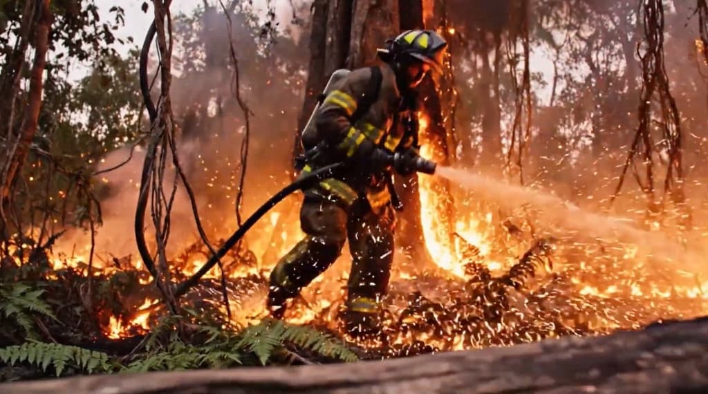 Firefighter in Action